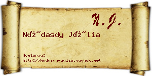 Nádasdy Júlia névjegykártya