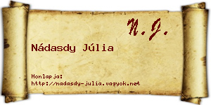 Nádasdy Júlia névjegykártya