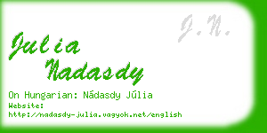 julia nadasdy business card