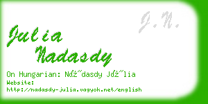 julia nadasdy business card